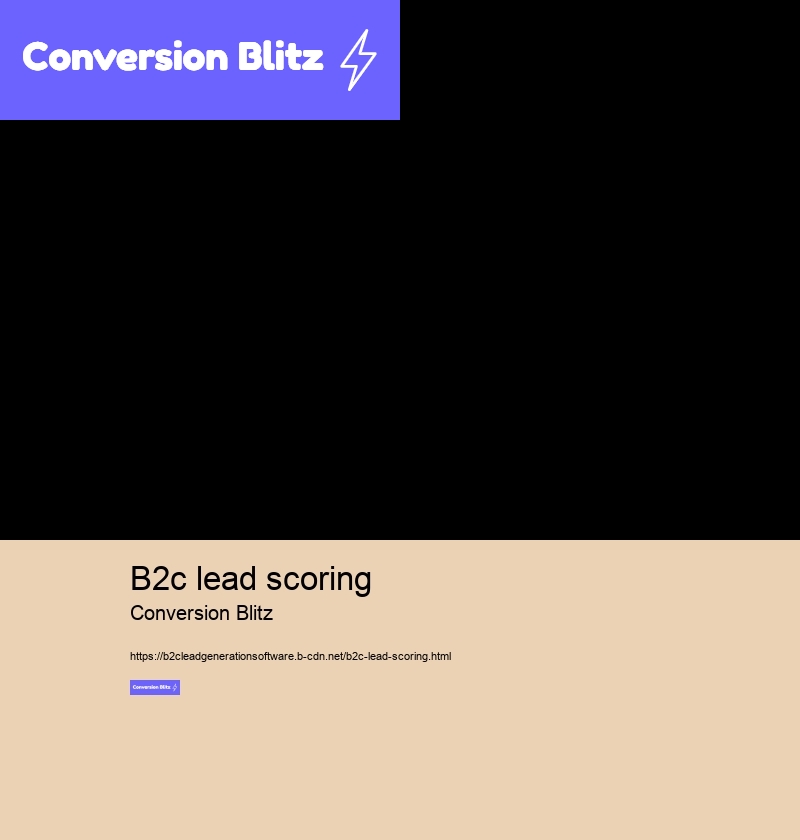b2c lead scoring Conversion Blitz b2c lead scoring