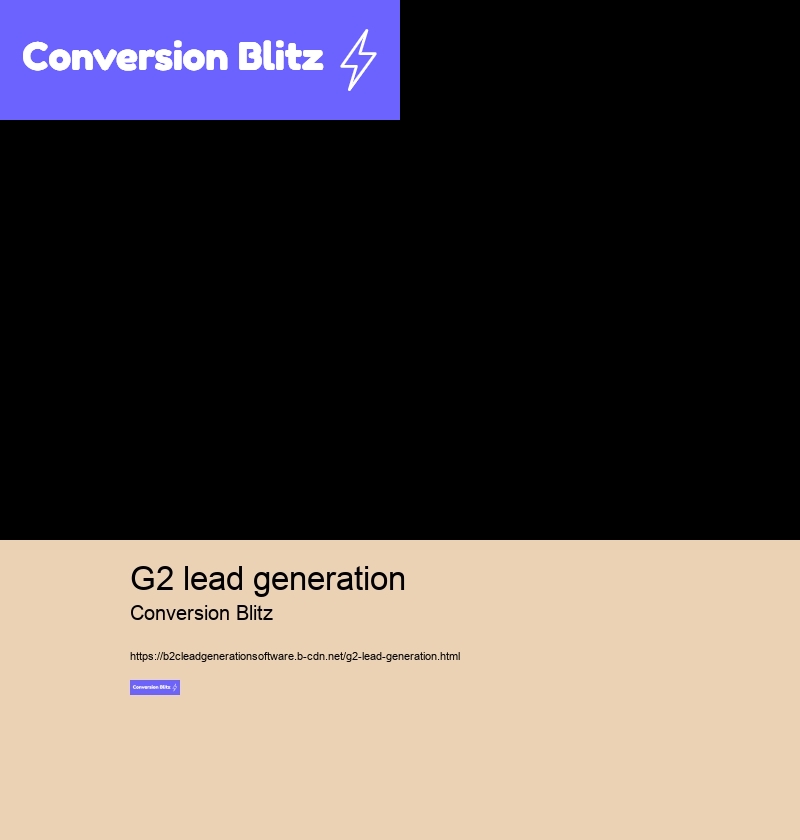 g2 lead generation Conversion Blitz g2 lead generation