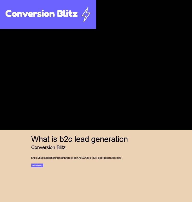 what is b2c lead generation Conversion Blitz what is b2c lead generation